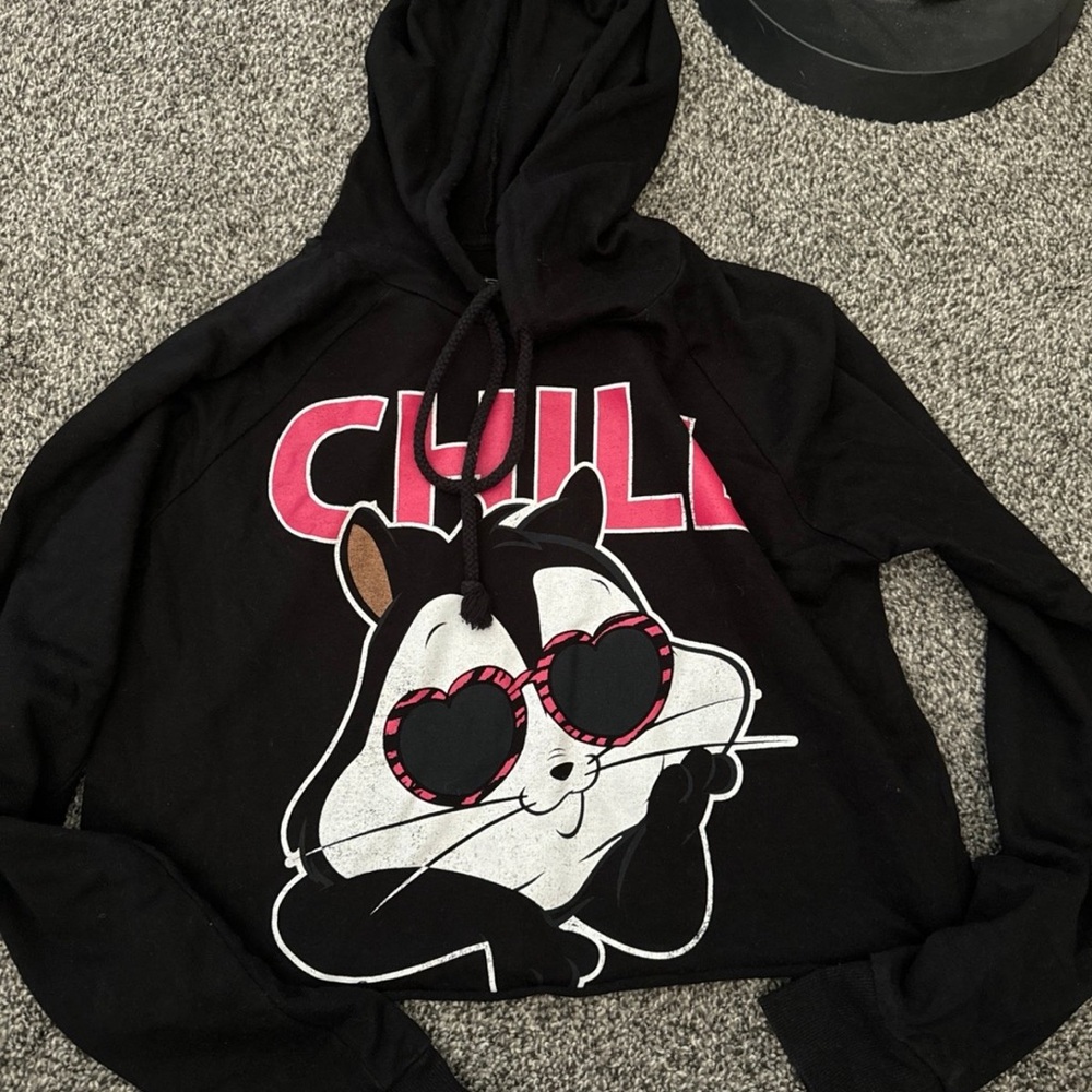 Forever 21 Black Cropped Hoodie